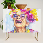 Ageless Bold And Joyful Charismatic Female Portrait Credenza Gallery Image 1