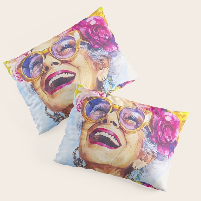 Ageless Bold And Joyful Charismatic Female Portrait Pillow Sham Gallery Image 1