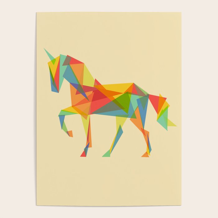 Fractal Geometric Unicorn Poster Gallery Image 1