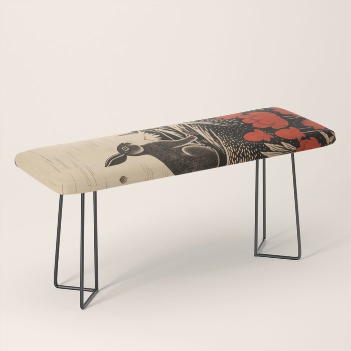 Red Tulip Moon Rise Bunny Bench Gallery Image 1