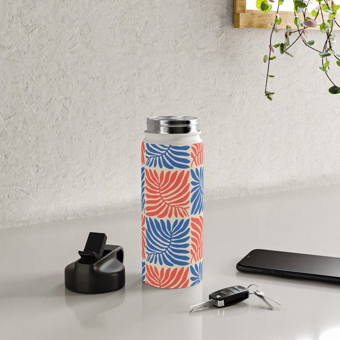 Abstract organic nature plant leaf pattern Water Bottle Gallery Image 4