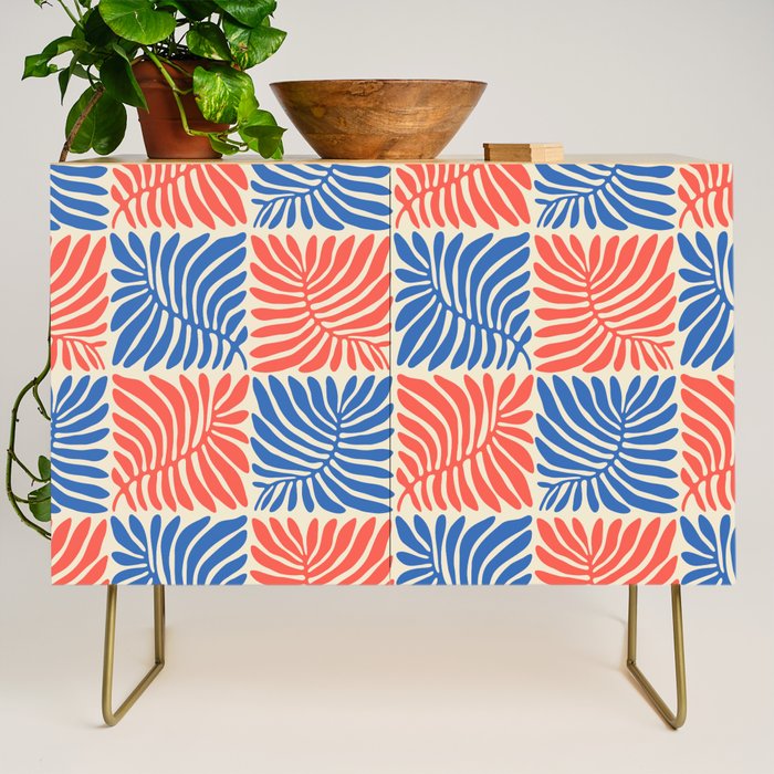 Abstract organic nature plant leaf pattern Credenza Gallery Image 1