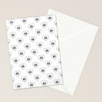 Black and white retro love heart cartoon pattern Stationery Card Gallery Image 2