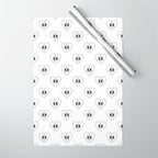 Black and white retro love heart cartoon pattern Wrapping Paper Gallery Image 1