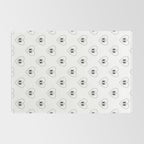 Black and white retro love heart cartoon pattern Rug Gallery Image 2
