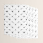 Black and white retro love heart cartoon pattern Wrapping Paper Gallery Image 3
