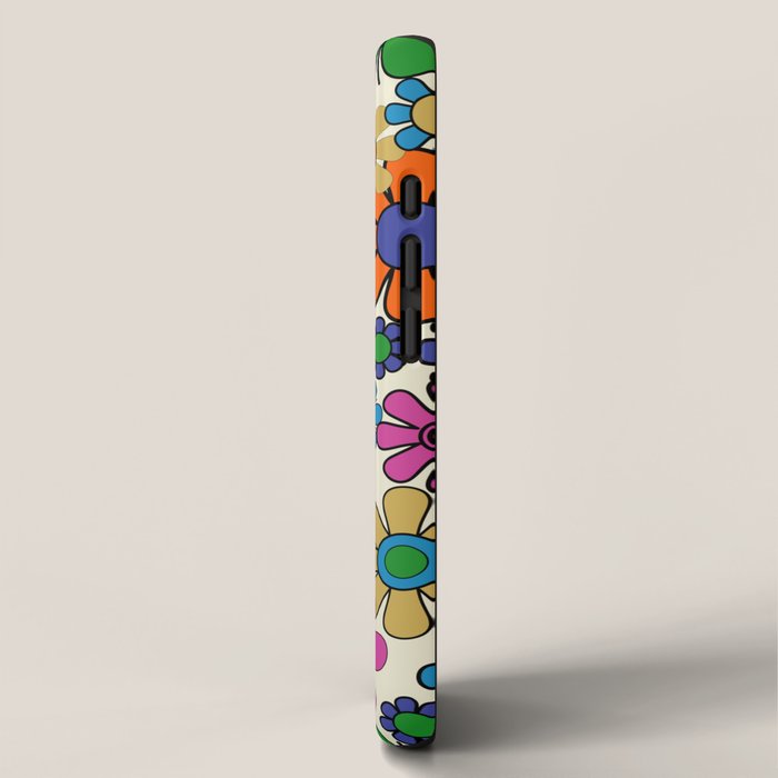 Groovy Retro Garden Flowers 60s 70s Vibrant Colorful Floral Pattern iPhone Case Gallery Image 2