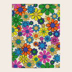 Groovy Retro Garden Flowers 60s 70s Vibrant Colorful Floral Pattern Poster Gallery Image 4