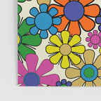 Groovy Retro Garden Flowers 60s 70s Vibrant Colorful Floral Pattern Poster Gallery Image 3