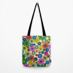 Groovy Retro Garden Flowers 60s 70s Vibrant Colorful Floral Pattern Tote Bag Gallery Image 2