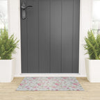 Elegant blush pink white vintage rose floral Welcome Mat Gallery Image 3