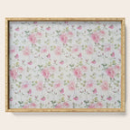 Elegant blush pink white vintage rose floral Serving Tray Gallery Image 1