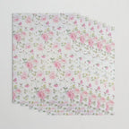 Elegant blush pink white vintage rose floral Wrapping Paper Gallery Image 3