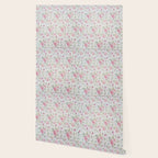 Elegant blush pink white vintage rose floral Wallpaper Gallery Image 2