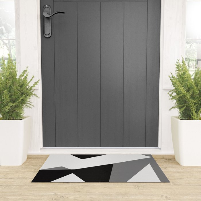 Abstract Black And White Painting 02 Welcome Mat Gallery Image 3