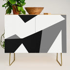 Abstract Black And White Painting 02 Credenza Gallery Image 1