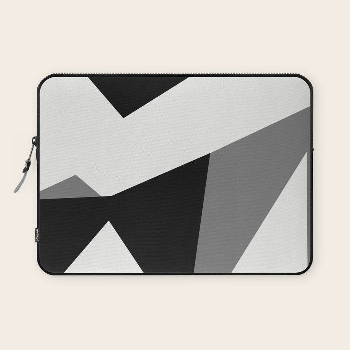 Abstract Black And White Painting 02 Laptop Sleeve Gallery Image 1