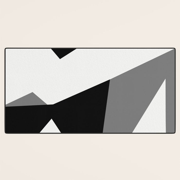 Abstract Black And White Painting 02 Desk Mat Gallery Image 3