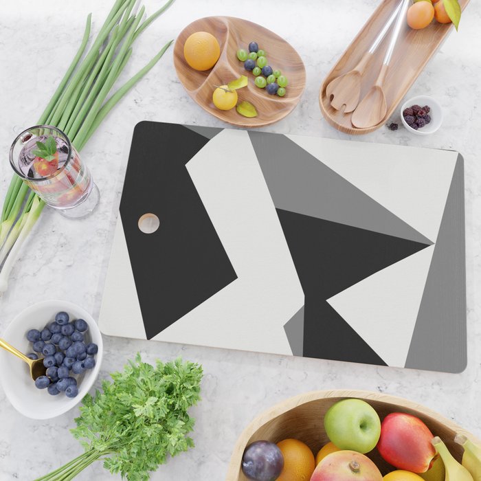 Abstract Black And White Painting 02 Cutting Board Gallery Image 2