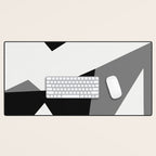Abstract Black And White Painting 02 Desk Mat Gallery Image 1