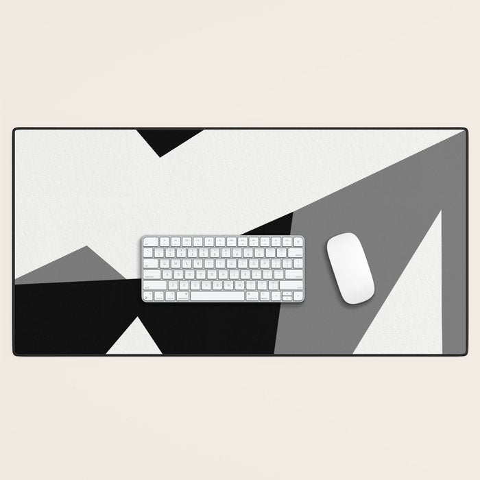 Abstract Black And White Painting 02 Desk Mat Gallery Image 1