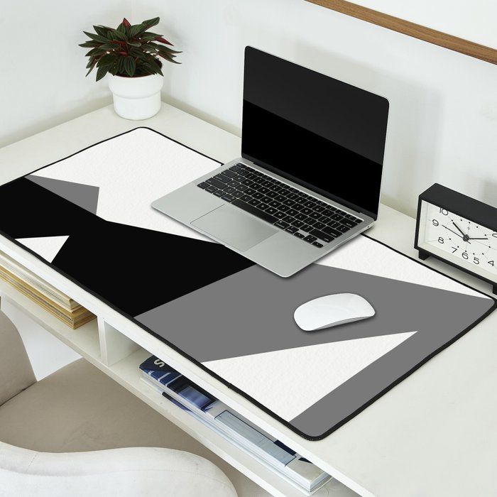 Abstract Black And White Painting 02 Desk Mat Gallery Image 2