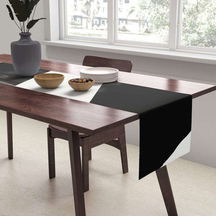 Abstract Black And White Painting 02 Table Runner Gallery Image 2