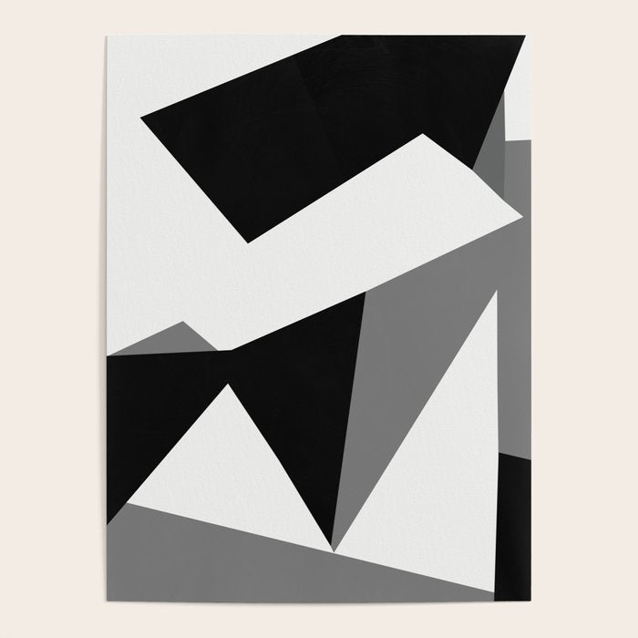 Abstract Black And White Painting 02 Poster Gallery Image 1