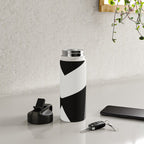 Abstract Black And White Painting 02 Water Bottle Gallery Image 4