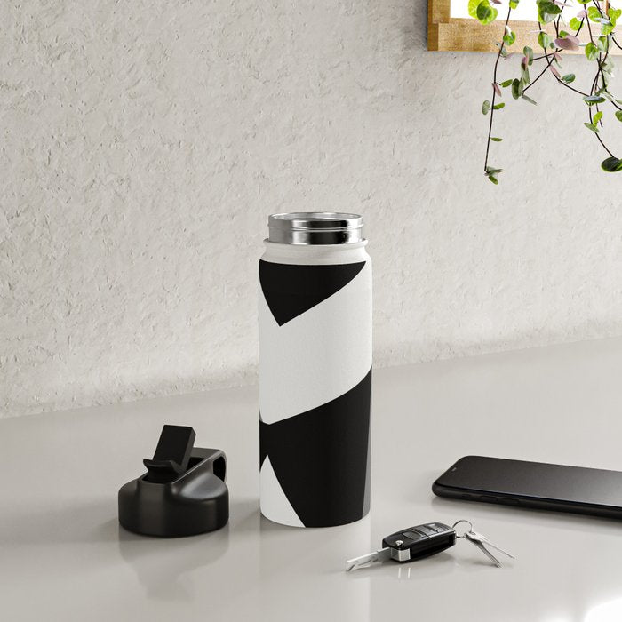 Abstract Black And White Painting 02 Water Bottle Gallery Image 4