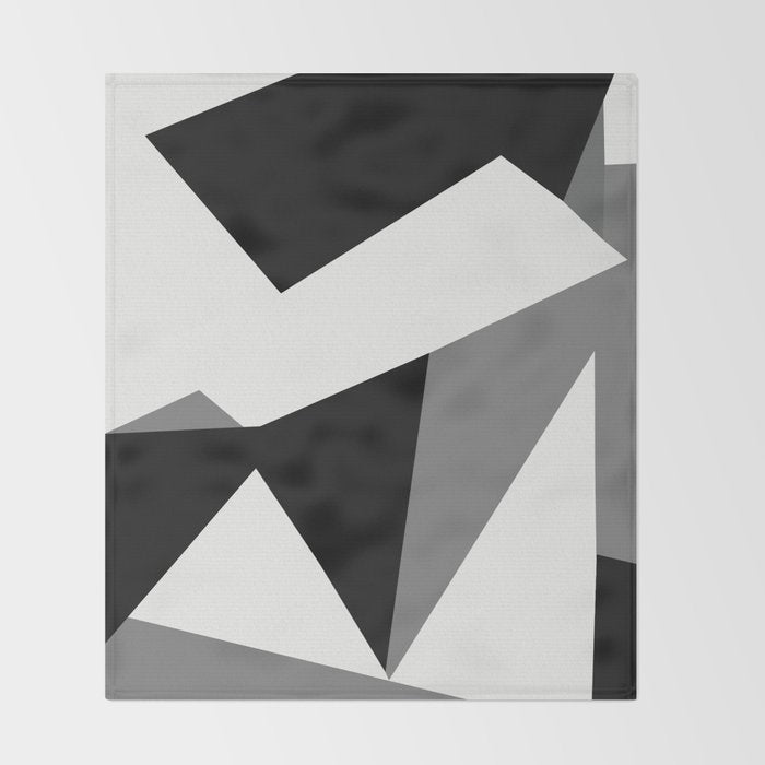 Abstract Black And White Painting 02 Throw Blanket Gallery Image 2