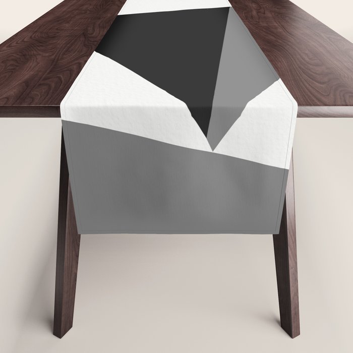 Abstract Black And White Painting 02 Table Runner Gallery Image 1