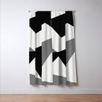 Abstract Black And White Painting 02 Window Curtain Gallery Image 3