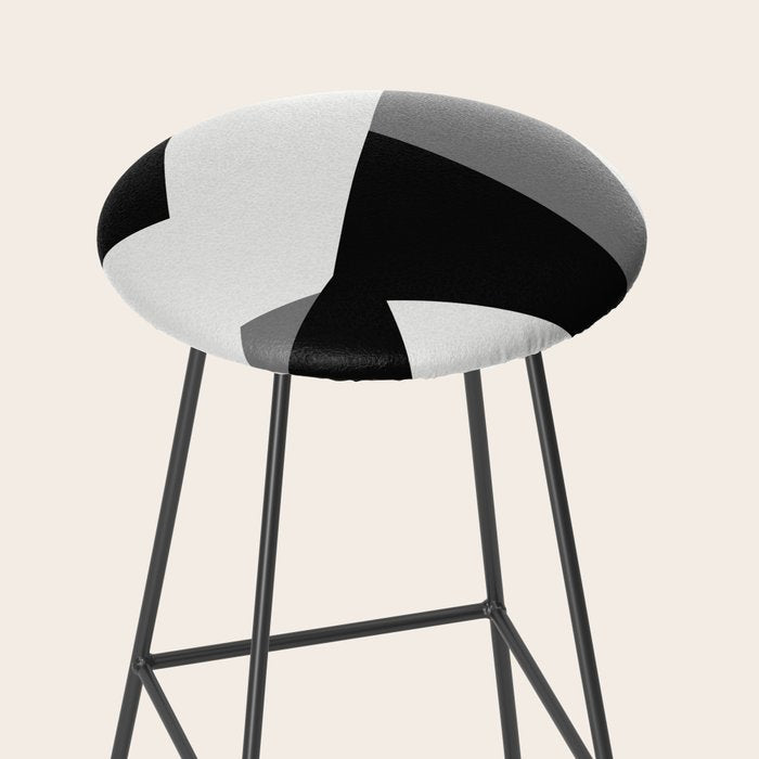 Abstract Black And White Painting 02 Stool Gallery Image 2
