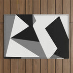 Abstract Black And White Painting 02 Outdoor Rug Gallery Image 1