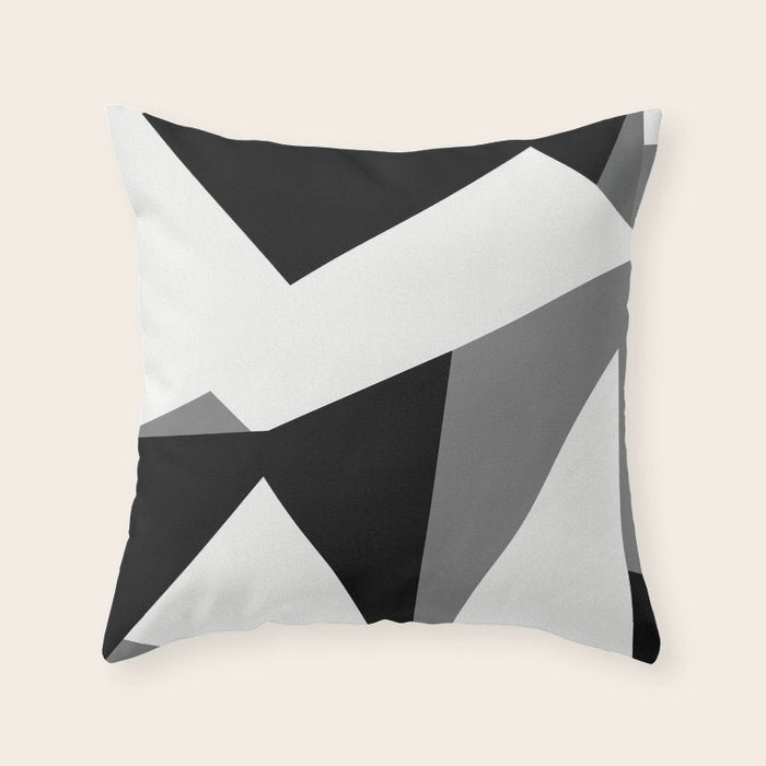 Abstract Black And White Painting 02 Throw Pillow Gallery Image 6