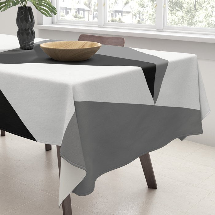 Abstract Black And White Painting 02 Tablecloth Gallery Image 3