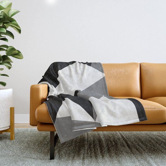 Abstract Black And White Painting 02 Throw Blanket Gallery Image 1