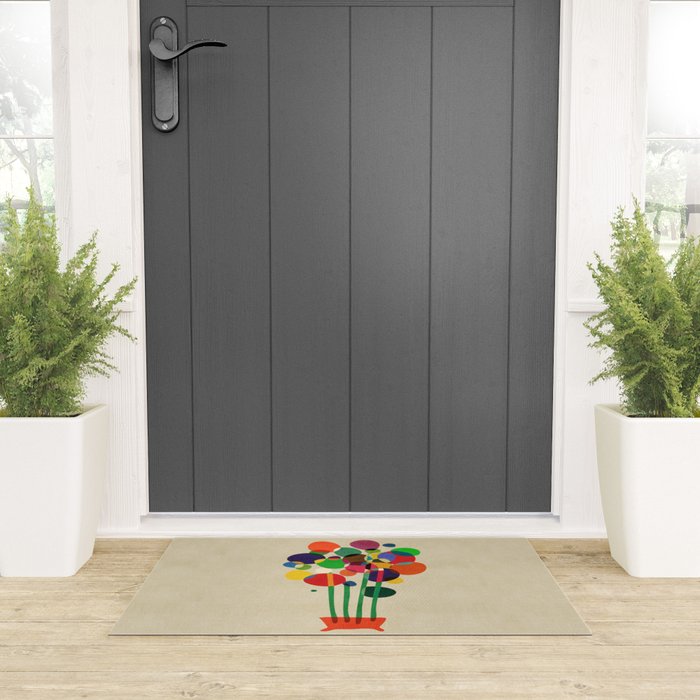 Happy flowers in the vase Welcome Mat Gallery Image 3