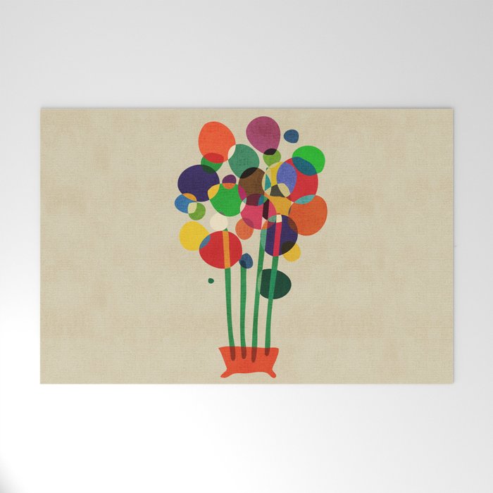 Happy flowers in the vase Welcome Mat Gallery Image 1