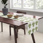 Clovers XXVII Natural Green Botanical Pattern Table Runner Gallery Image 2