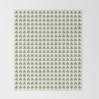 Clovers XXVII Natural Green Botanical Pattern Throw Blanket Gallery Image 2