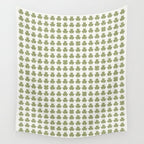 Clovers XXVII Natural Green Botanical Pattern Wall Tapestry Gallery Image 4