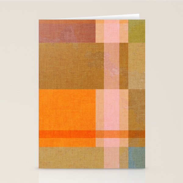 Cosy Heritage Woven Plaid 2 earthy orange blue green Stationery Card Gallery Image 2