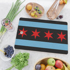Black Chicago Flag Cutting Board Gallery Image 2