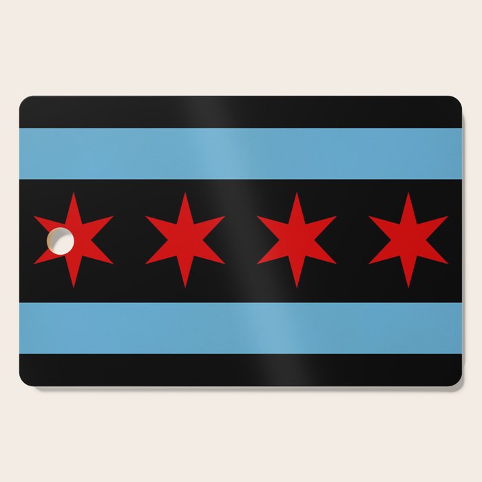 Black Chicago Flag Cutting Board Gallery Image 1