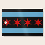 Black Chicago Flag Cutting Board Gallery Image 1