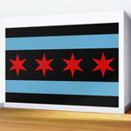Black Chicago Flag Wall Mural Gallery Image 2