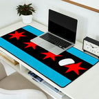 Black Chicago Flag Desk Mat Gallery Image 2