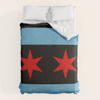 Black Chicago Flag Comforter Gallery Image 6
